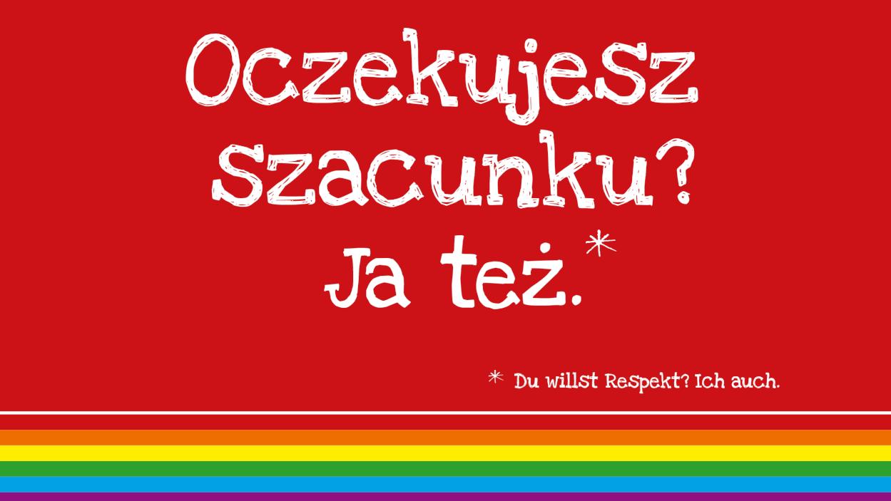 Grafik mit dem Text &quot;Du willst Respekt? Ich auch&quot; auf Polnisch