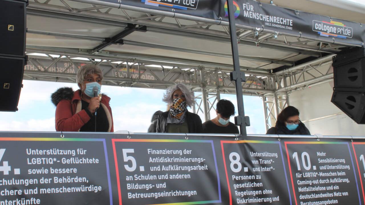 Rede von queeren Geflüchteten auf dem Cologne Pride 2020 Rede von queeren Geflüchteten auf dem Cologne Pride 2020