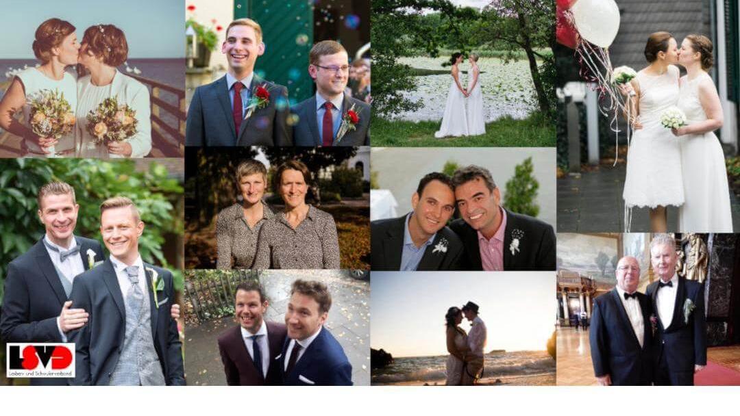 Endlich ja: Hochzeitfotos von lesbischen und schwulen Paaren zur Ehe für Alle