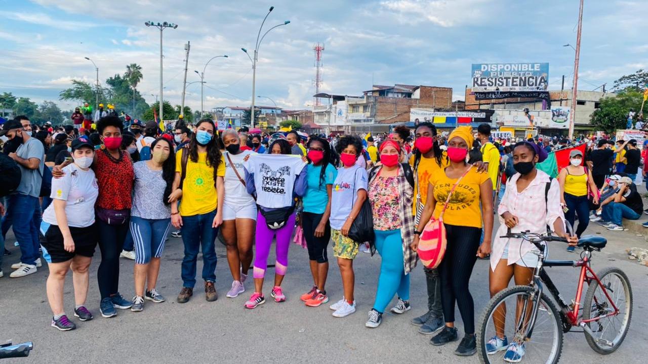 Puerto Resistencia: Proteste in Cali, Kolumbien. Cultural House &quot;El Chontaduro&quot;