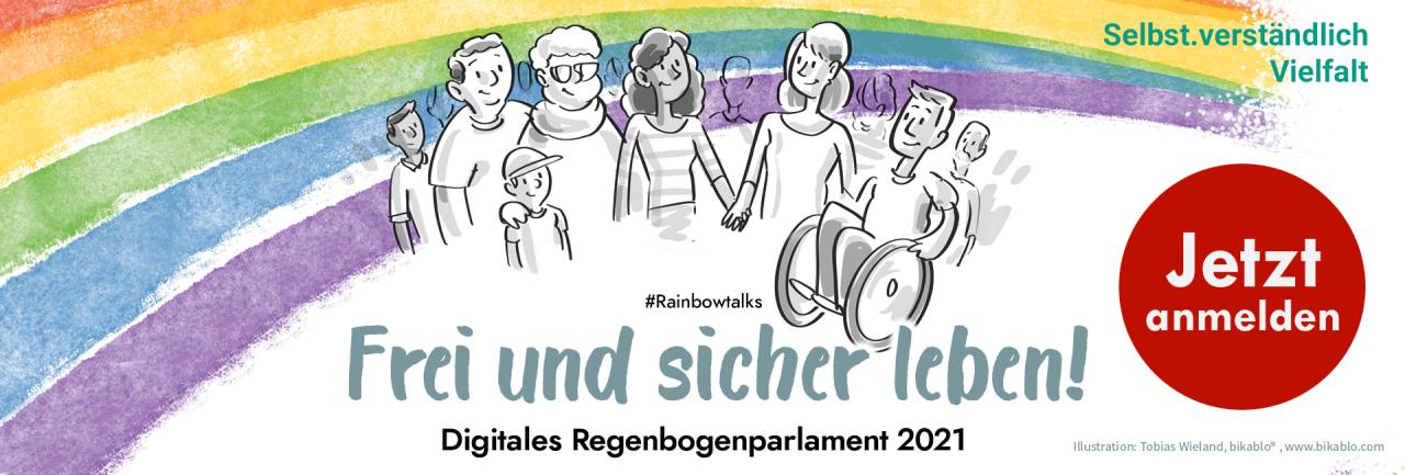 24.06 - 13.09: Regenbogenparlament digital &quot;Frei und sicher leben!“