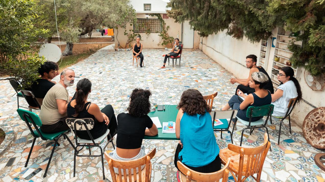 Workshop von Mawjoudin für das Theaterstück