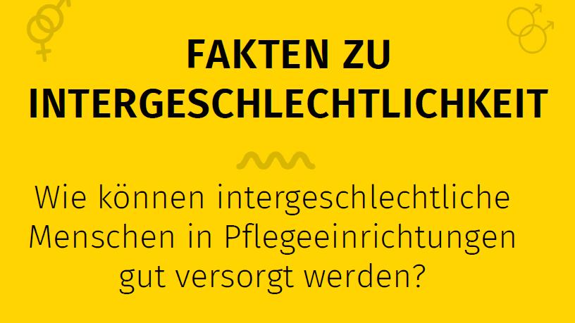 Screenshot vom Cover des Faktenpapiers: Wie können intergeschlechtliche Menschen in Pflegeeinrichtungen gut versorgt werden? 