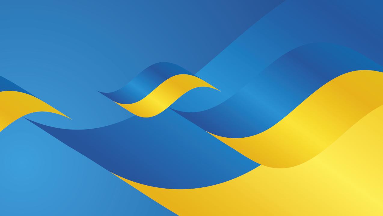 Gezeichnete ukrainische Flaggen im Wind als Symbolbild für LSBTI aus der Ukraine: Spenden, unterbringen und helfen