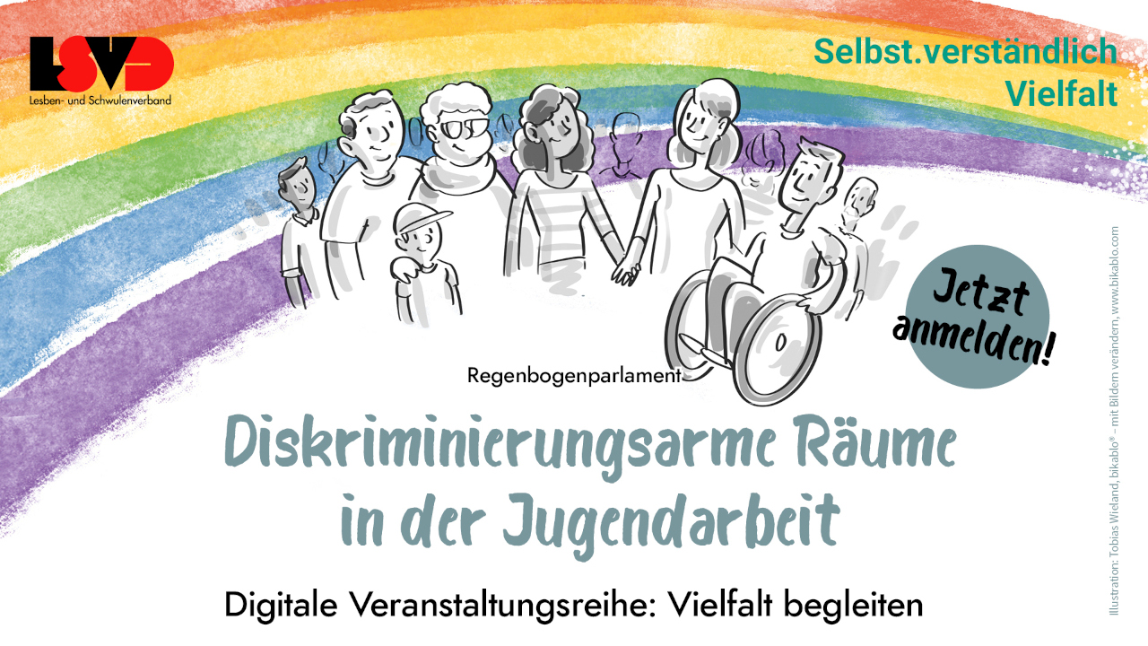 Veranstaltungsbild für die digitale Veranstaltungsreihe des 6. Regenbogen-Parlaments