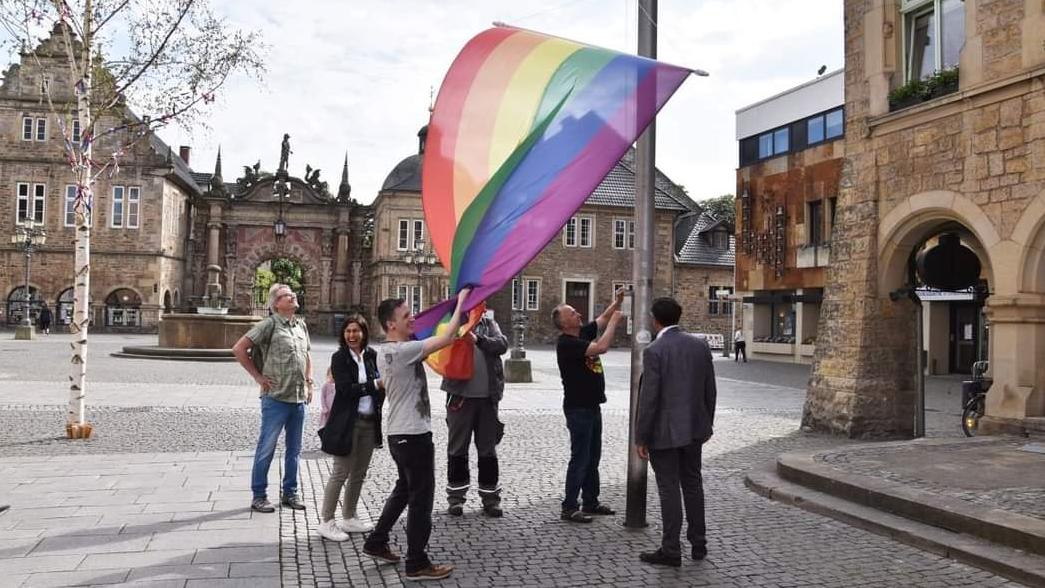 Regenbogenband über Deutschland