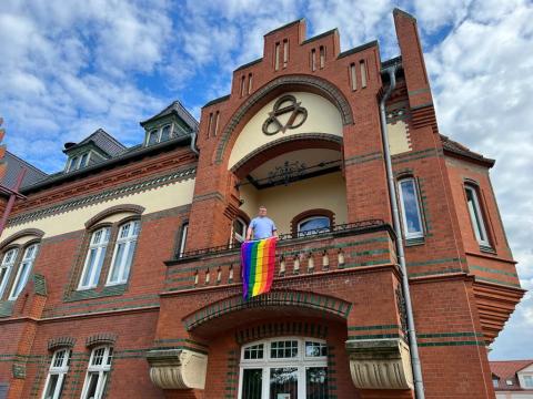 Regenbogenband über Genthin