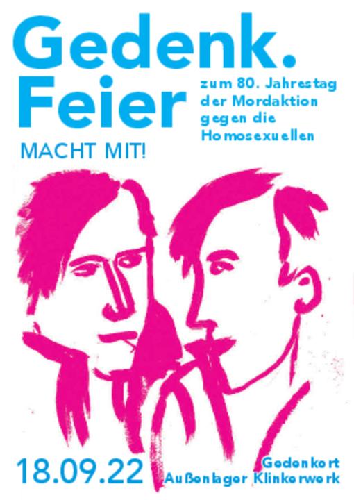 18.09, 14.00: Oranienburg: Gedenken - 80. Jahrestag der Mordaktion gegen homosexuelle Häftlinge des KZ Sachsenhausen